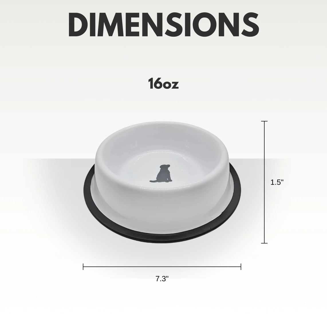 Stainless Steel Dog Bowl White